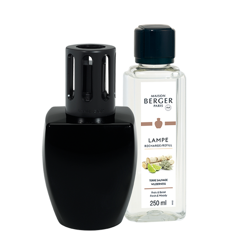 Lampe Berger Black June Lamp Gift Set with Wilderness