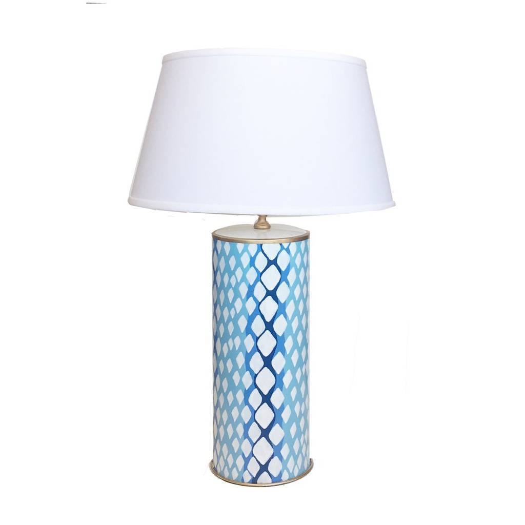 Dana Gibson Blue Python Lamp