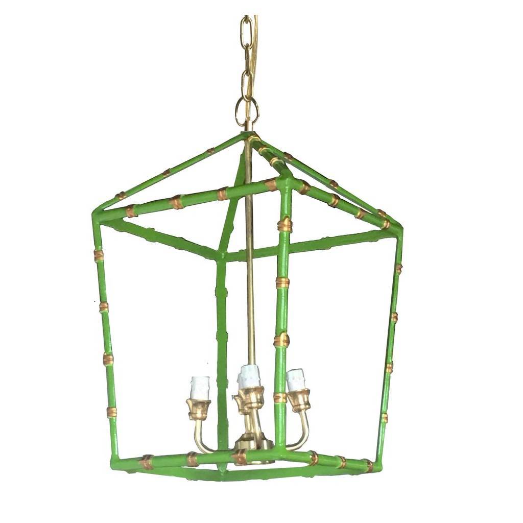 Dana Gibson Large Bamboo Lantern in Green