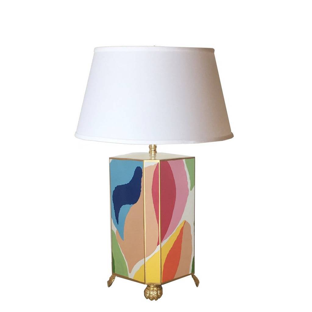 Dana Gibson Modern Art Lamp with White Shade Small
