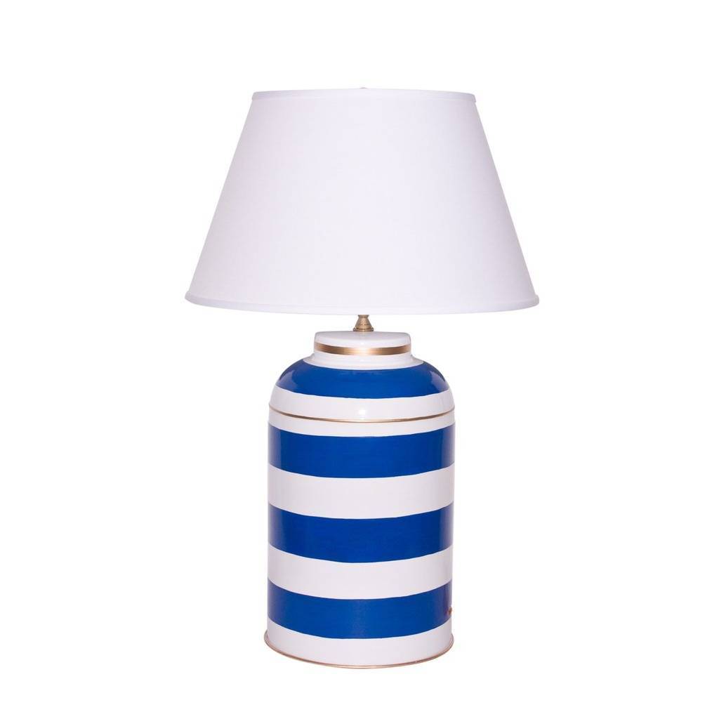 Dana Gibson Navy Stripe Tea Caddy Lamp