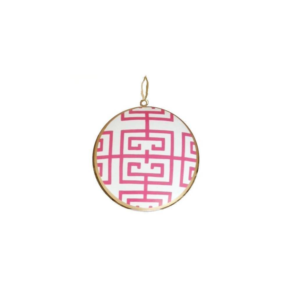 Dana Gibson Pink Fret Ornament