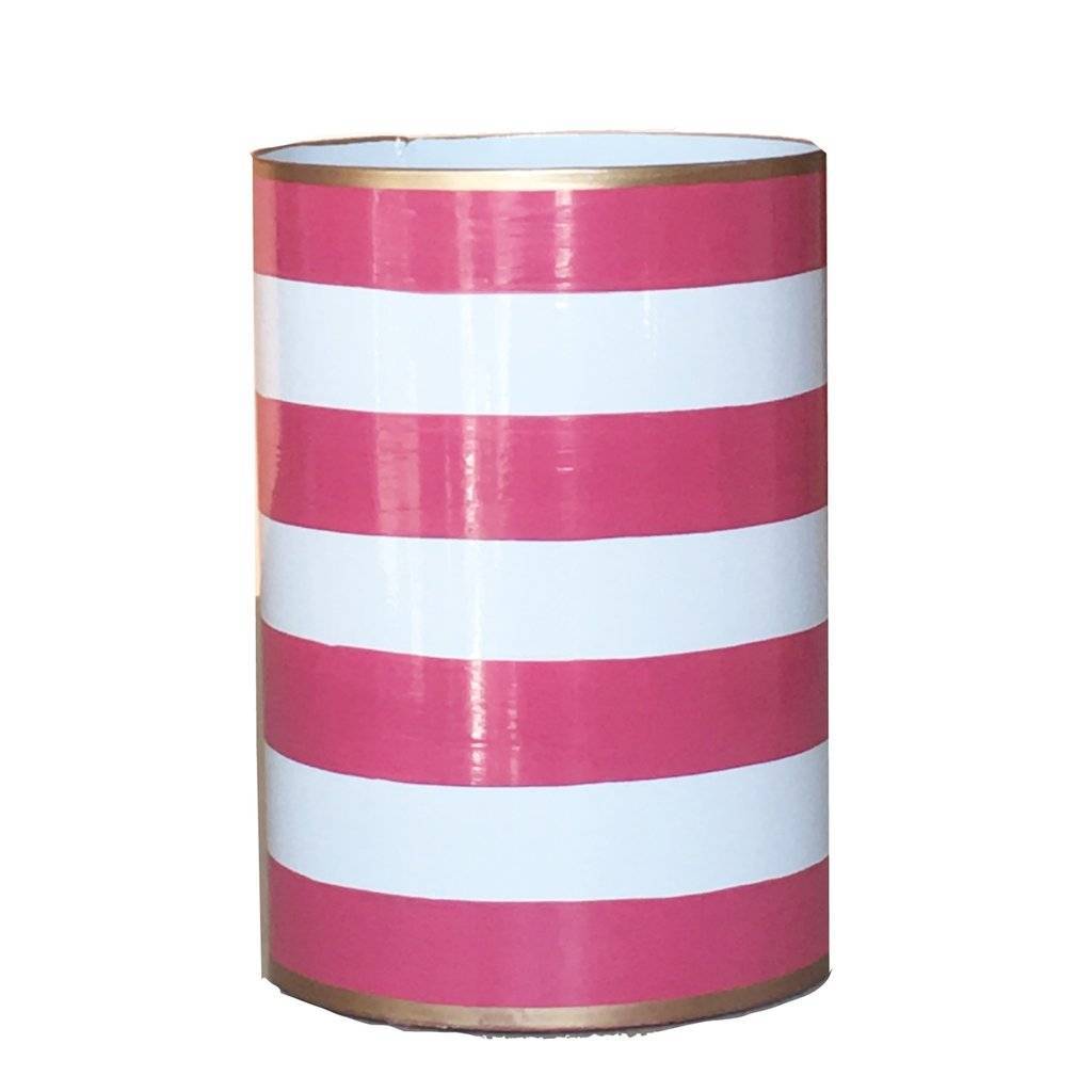 Dana Gibson Pink Stripe Pen Cup