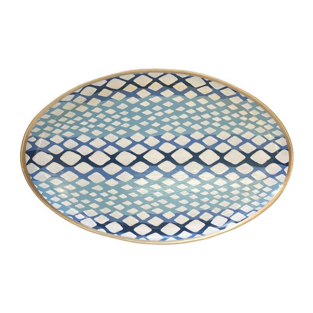 Dana Gibson Python Platter in Blue