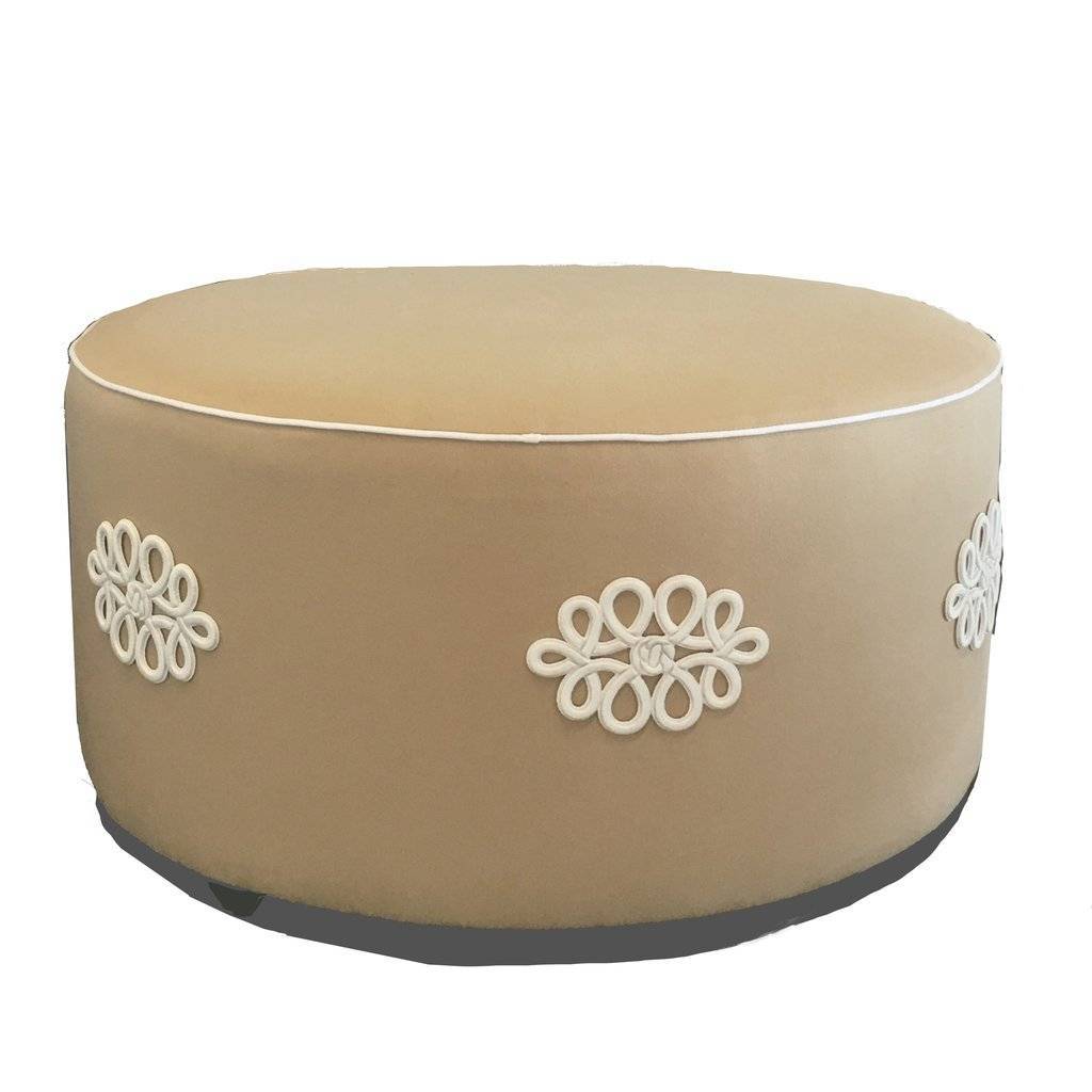 Dana Gibson Shang Knot Ottoman in Taupe