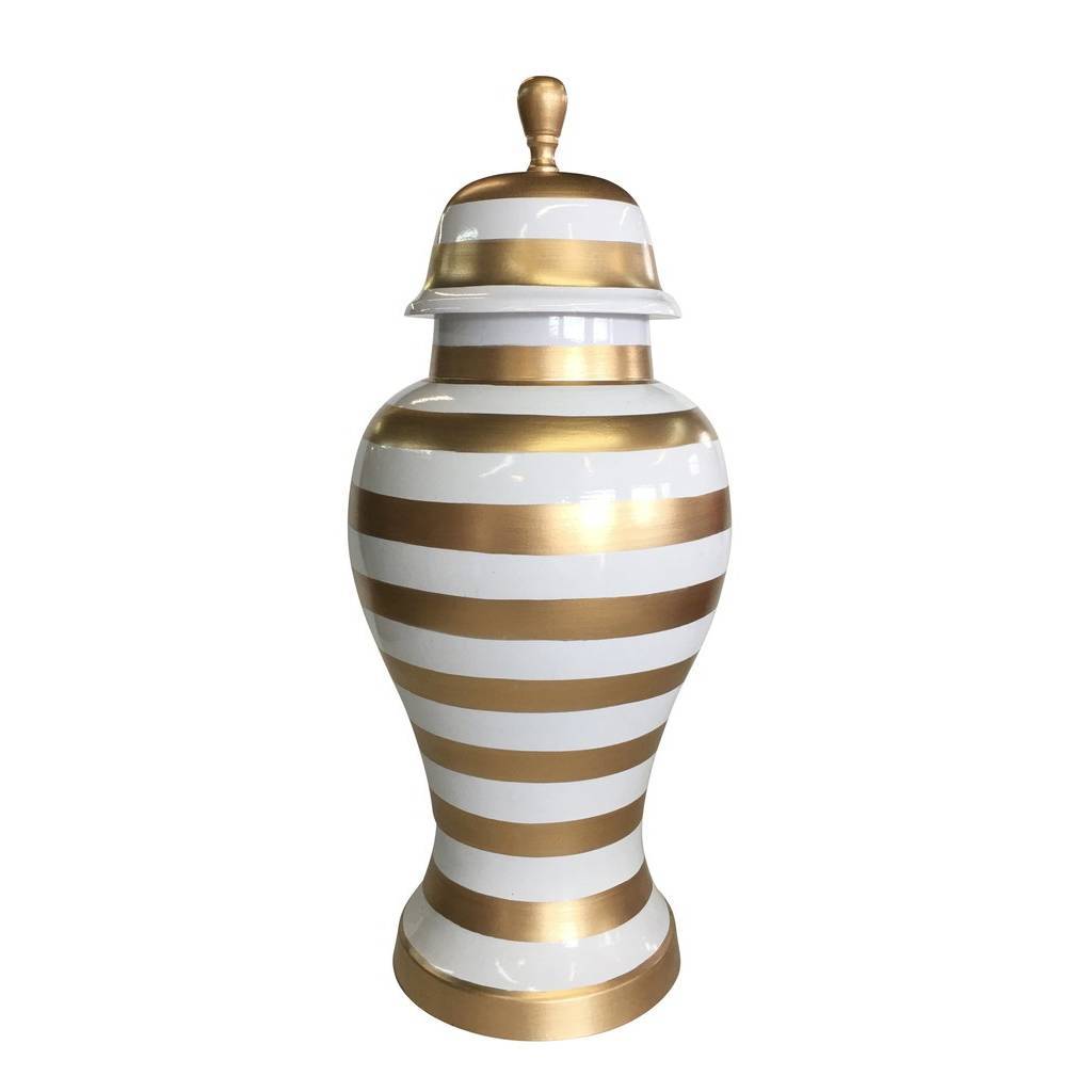 Dana Gibson Small Ginger Jar with Gold Stripe
