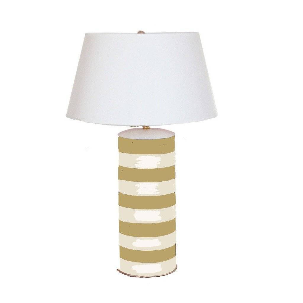 Dana Gibson Taupe Stripe Stacked Lamp
