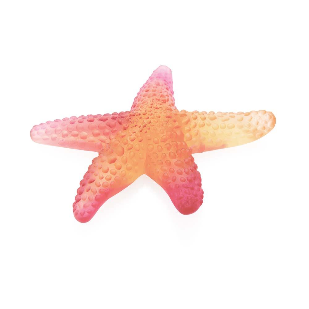 Daum Crystal Amber Red Mer De Corail Starfish 05711-1