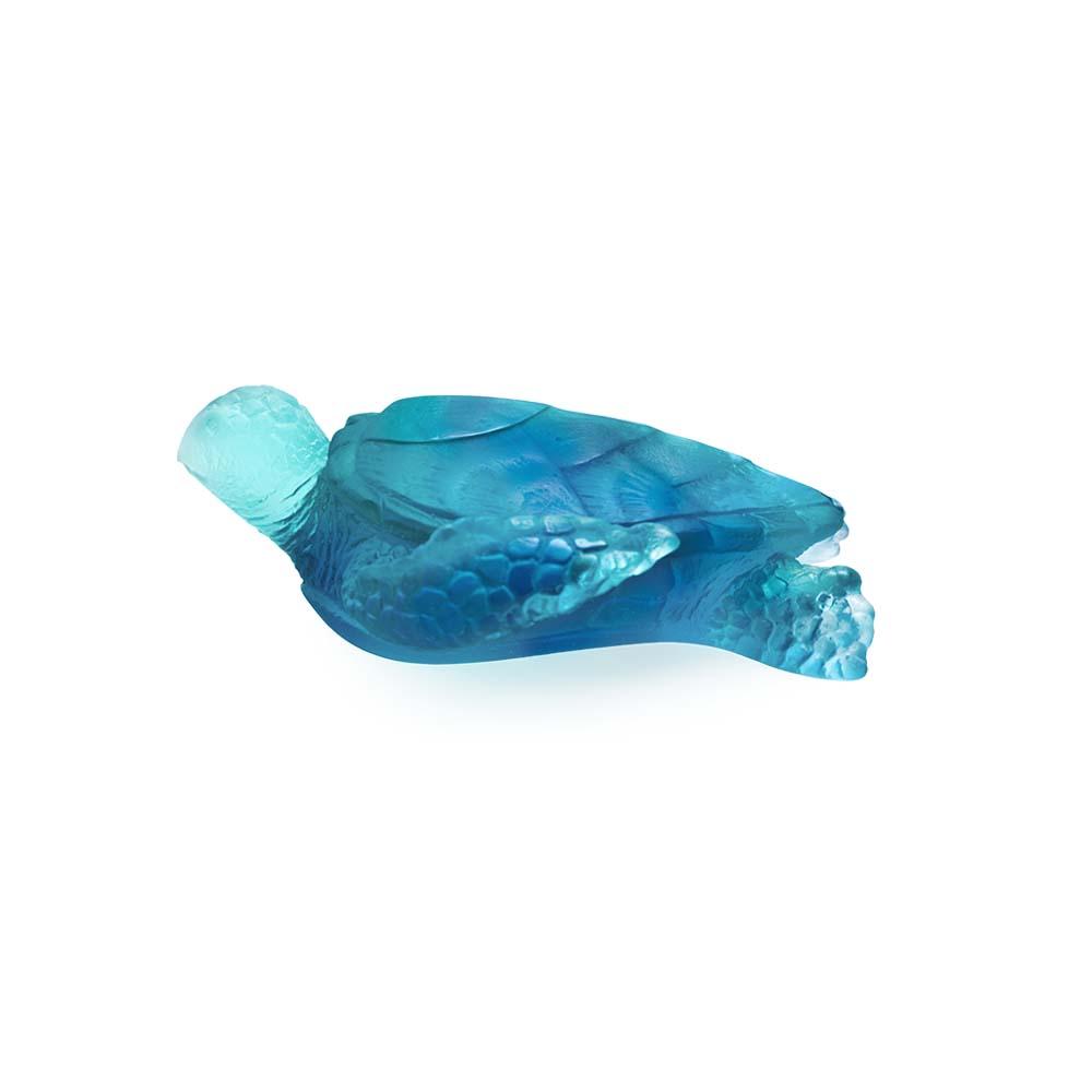 Daum Crystal Medium Blue Sea Turtle 05721-1