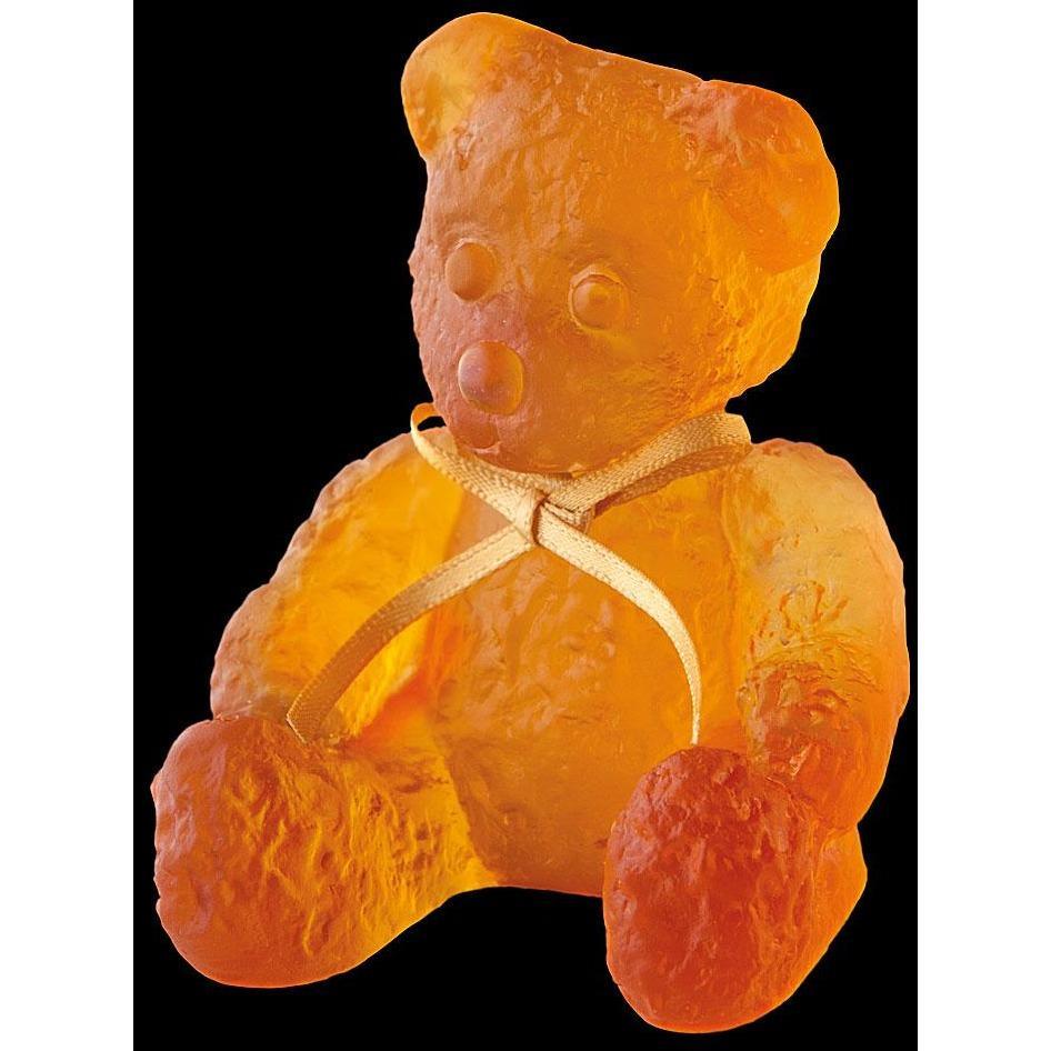 Daum Crystal Amber Mini Doudours Teddy Bear 05364-1C