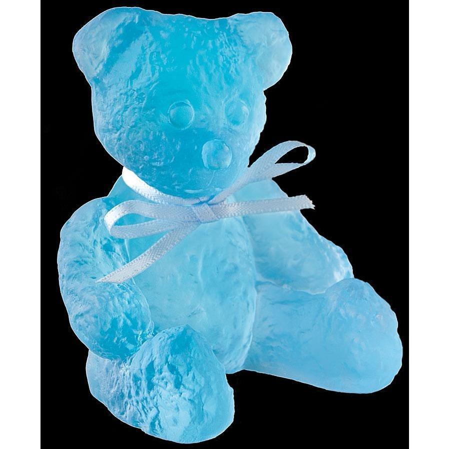 Daum Crystal Blue Mini Doudours Teddy Bear 05364-2C