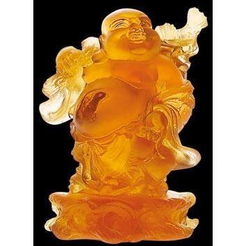 Daum Crystal Buddha Amber Standing 03299