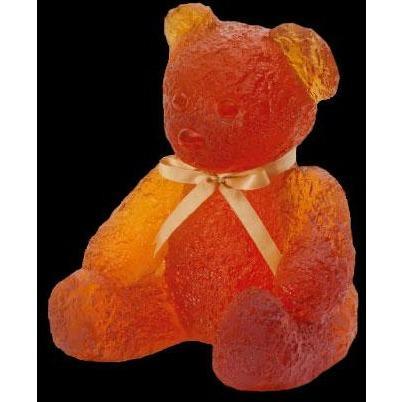Daum Crystal Doudours Teddy Bear Large Amber 05365
