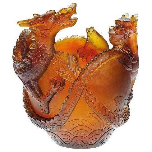 Daum Crystal Dragon Vase 05173