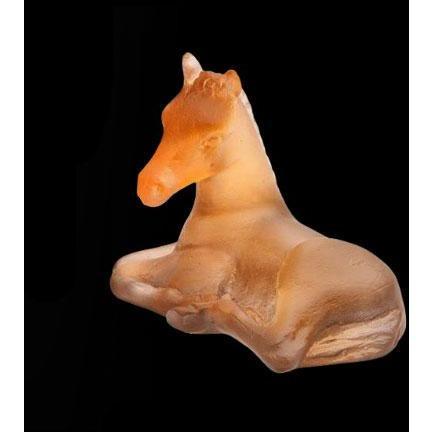 Daum Crystal Foal Mini Amber Grey 05333-2