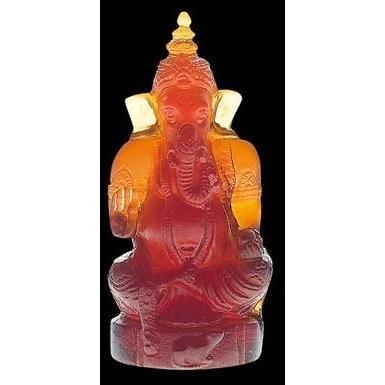 Daum Crystal Ganesha Dark Amber 01282-3