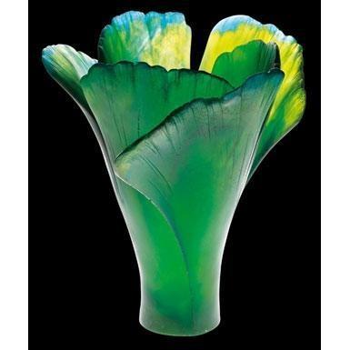 Daum Crystal Ginkgo Vase 03409