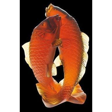 Daum Crystal Golden Carps 03306