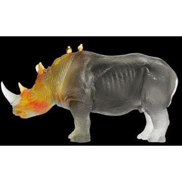 Daum Crystal Grey Amber Rhinoceros 03400-1
