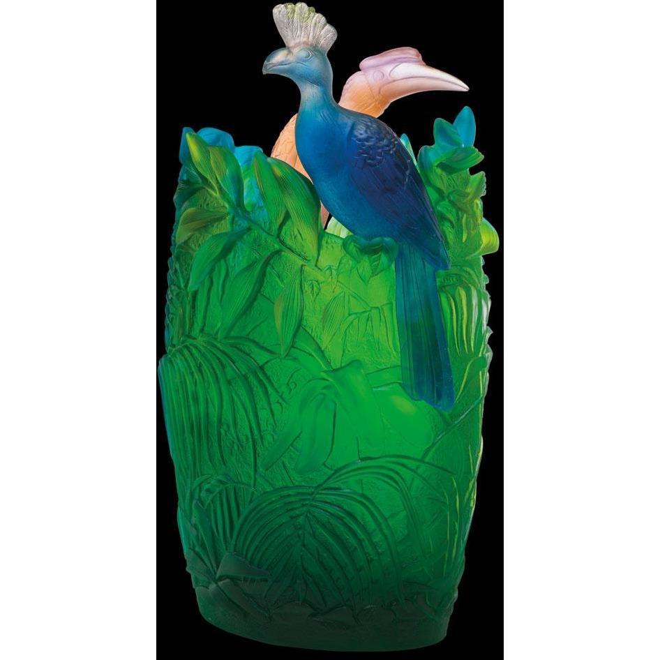 Daum Crystal Jungle Oval Vase 05337