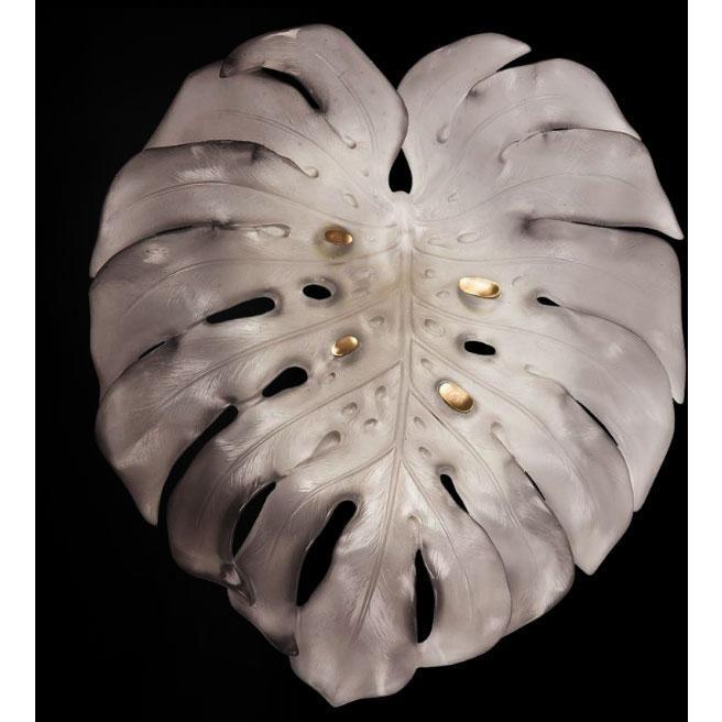 Daum Crystal Monstera Wall Lamp Large Grey 05319-2U