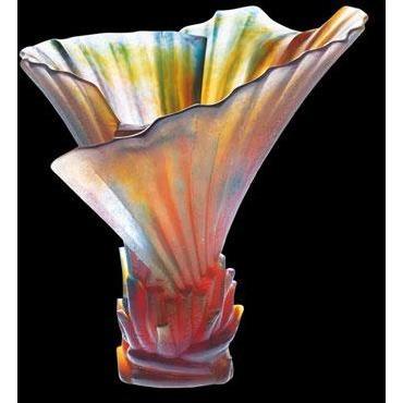 Daum Crystal Palm Vase 03456