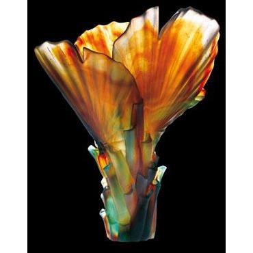 Daum Crystal Palm Vase 03458