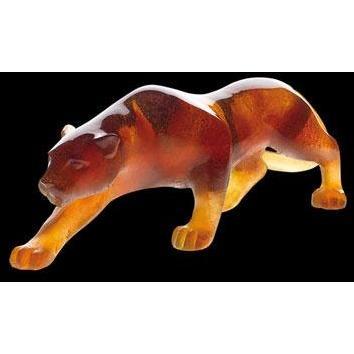 Daum Crystal Panther Amber 02466-1