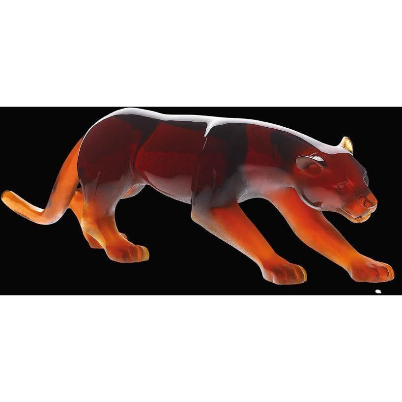 Daum Crystal Panther Amber 03139-3