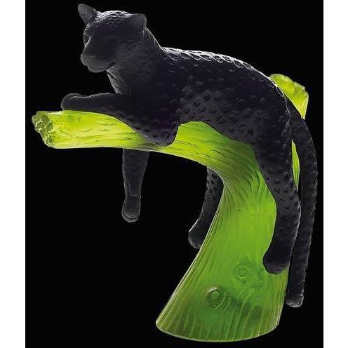 Daum Crystal Panther On Emerald Tree Black 05027-4