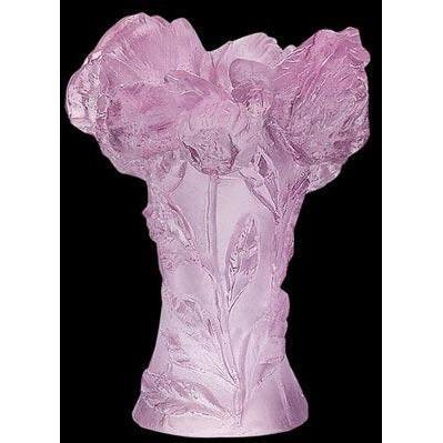 Daum Crystal Peony Powdered White Vase 05153-1