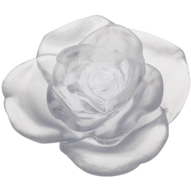 Daum Crystal Rose Passion White Flower 05290