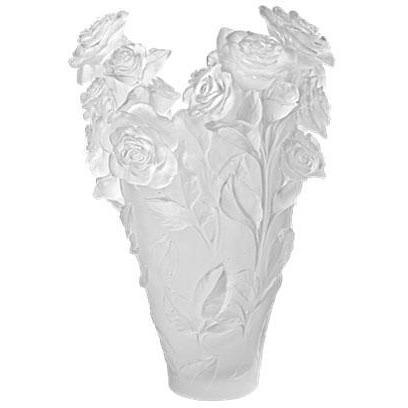 Daum Crystal Rose Passion White Magnum Vase 05106-5