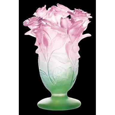 Daum Crystal Roses Vase 03507