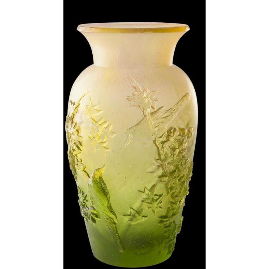 Daum Crystal Summer Vase Green 05294-2