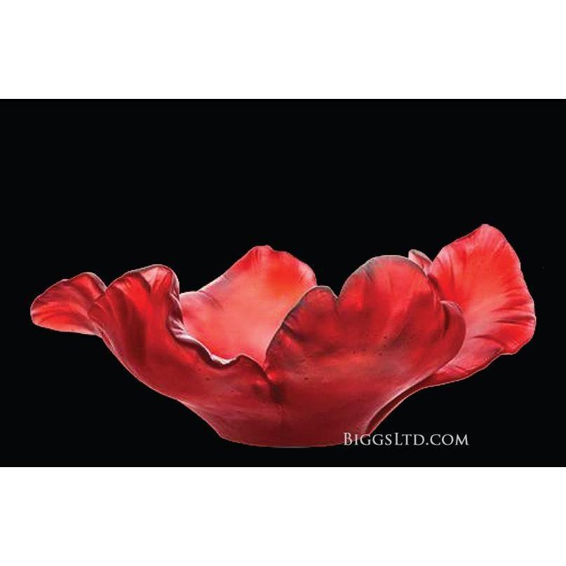 Daum Crystal Tulip Bowl Red 03579-3