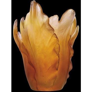 Daum Crystal Tulipe Amber Vase 05213-1
