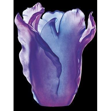 Daum Crystal Tulipe Ultraviolet Vase 03574-6