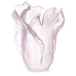 Daum Crystal Tulipe White Powdered Vase 03574-4