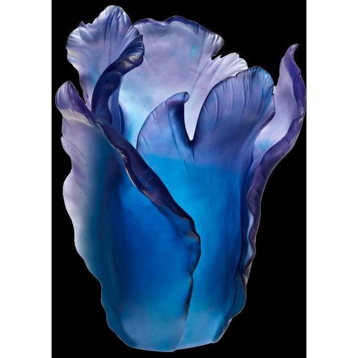 Daum Crystal Vase Blue 03574-7