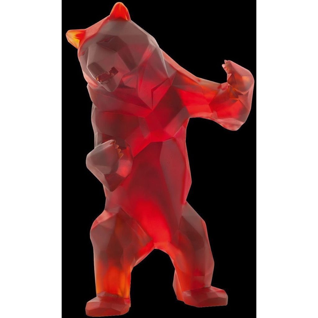 Daum Crystal Wild Bear Dark & Amber 05383