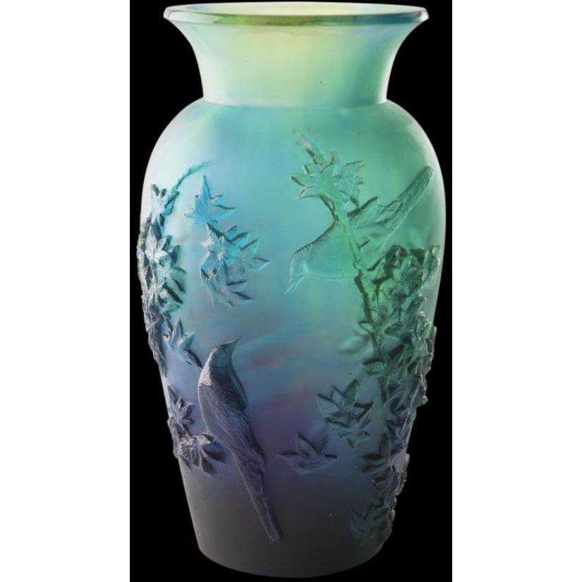 Daum Crystal Winter Vase Blue 05294-4