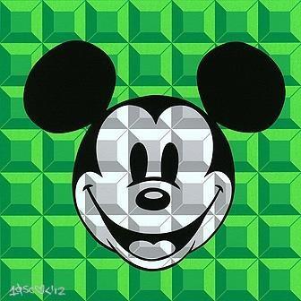 Disney Fine Art 8 Bit Block Mickey Green