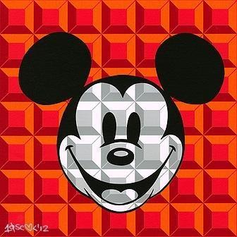 Disney Fine Art 8 Bit Block Mickey Red