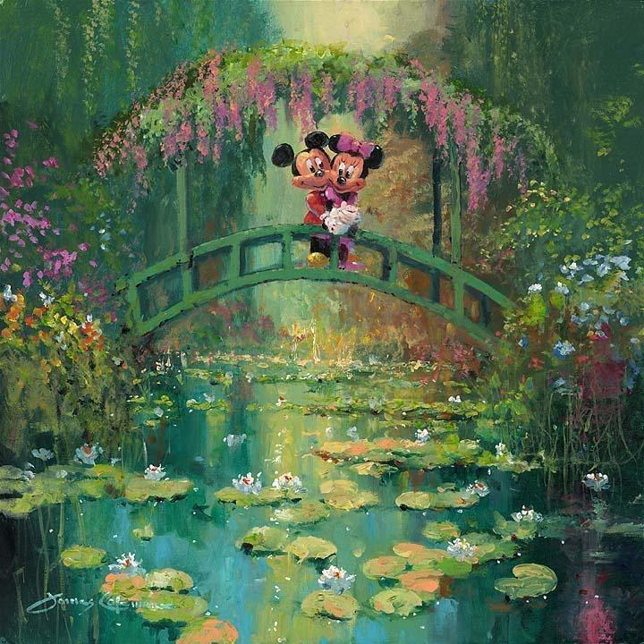 Disney Fine Art Mickey And Minnie At Giverny