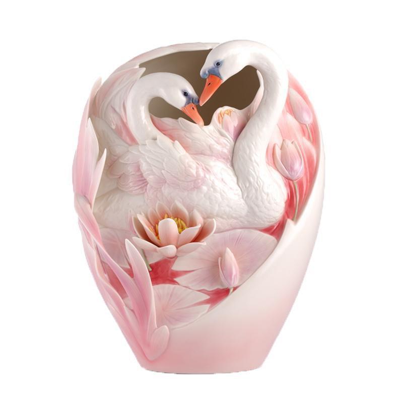 Franz Collection A Heavenly Couple Swans Vase FZ02876