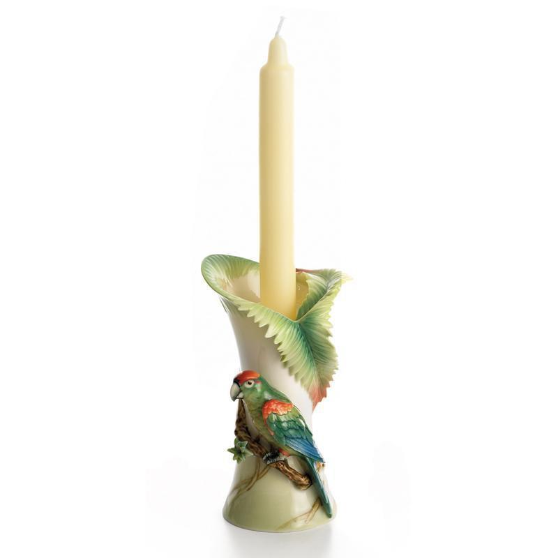 Franz Collection Amazon Rainforest Parrot Candleholder FZ01427