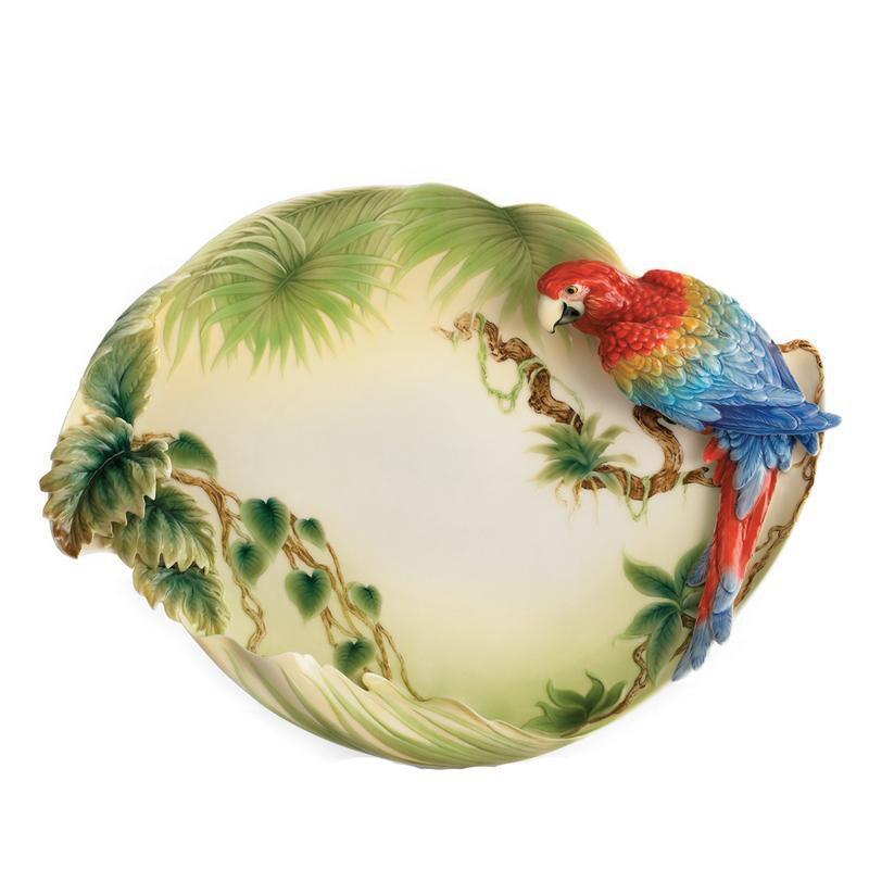 Franz Collection Amazon Rainforest Parrot Platter FZ00830