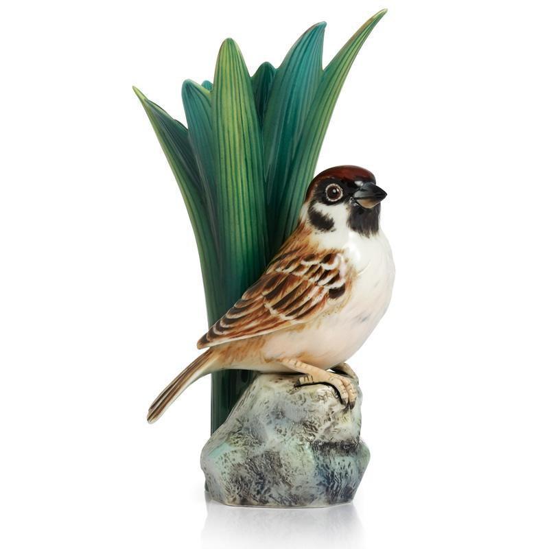 Franz Collection Artist's Palette Tree Sparrow Small  Vase FZ02401