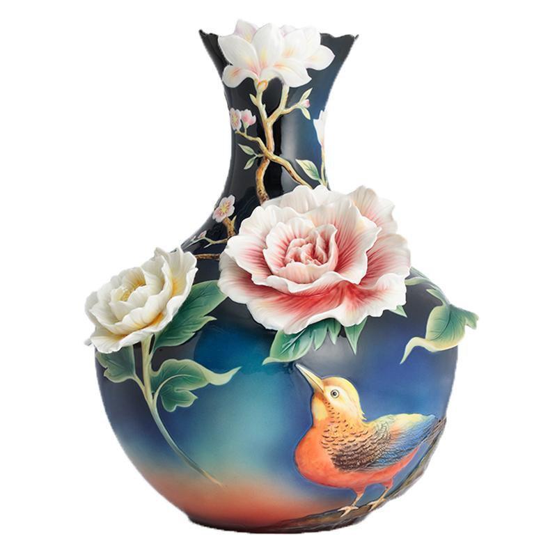 Franz Collection Blooming Flowers Pheasant Large Vase FZ02804